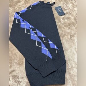 IZOD women’s Black and Blue Argyle Sweater